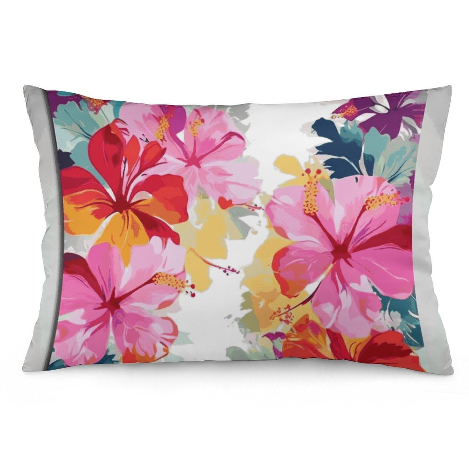2 Pack Pillow Cases for Hair and Skin, Soft Breathable Pillow Case Covers with Hidden Zipper, Hawaiian Flower Print Pillowcase 20"x30" Pillow Covers for Sleeping Gift