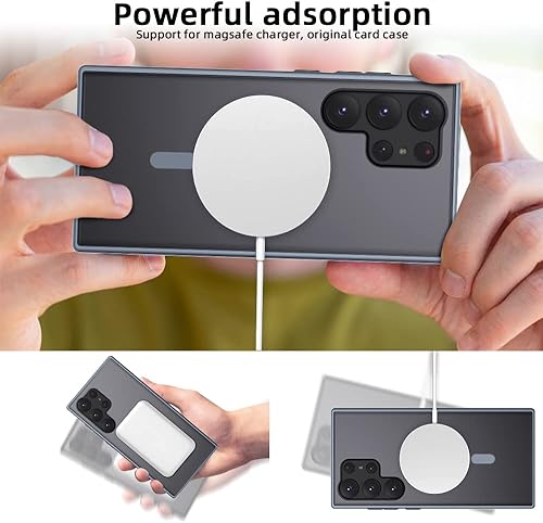 Miniatura 3 de S23 Ultra - Funda magnética para Samsung Galaxy compatible con MagSafe para Galaxy S23 Ultra, imanes fuertes, botones adicionales, parte trasera