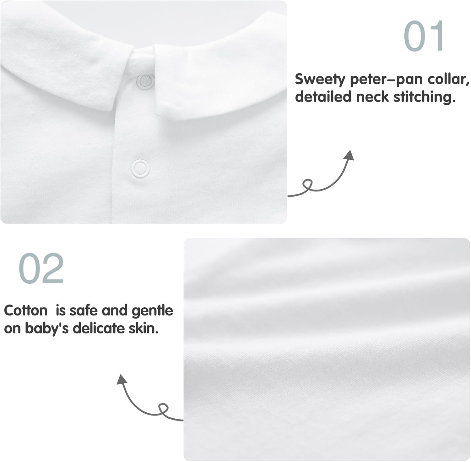 pureborn Baby Boys Girls Bodysuit Super Soft Cotton Romper 0-24 Months - Image 4