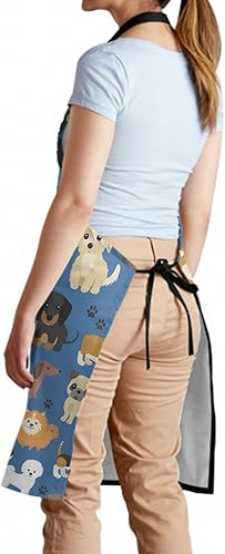 Miniatura 3 de Sweetshow Bonito delantal para perro con 2 bolsillos y cuello ajustable, impermeable, para cocina, cocina, aseo de perros, para mujeres y hombres