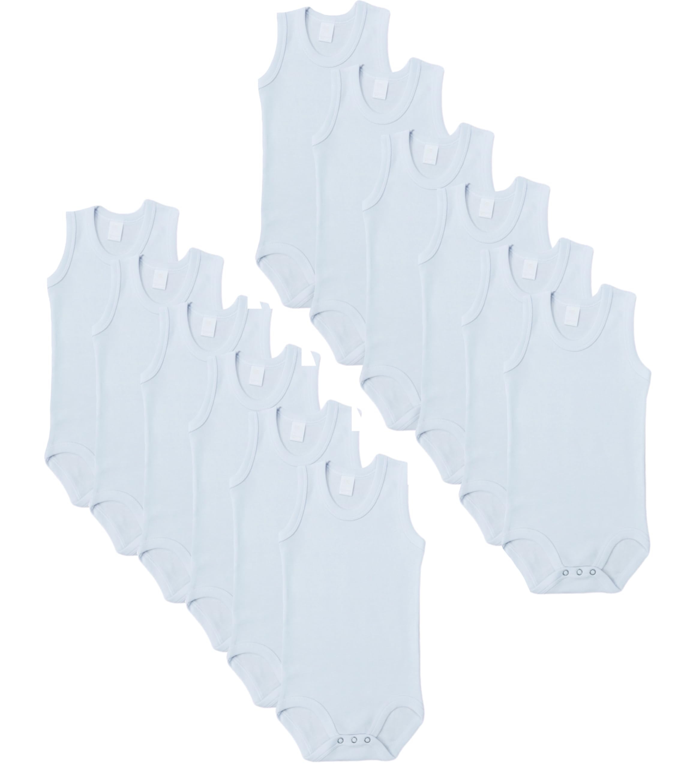 12- Pieces Bodysuit Onesies barbtoz Baby Boys Underwear Cotton 100% White