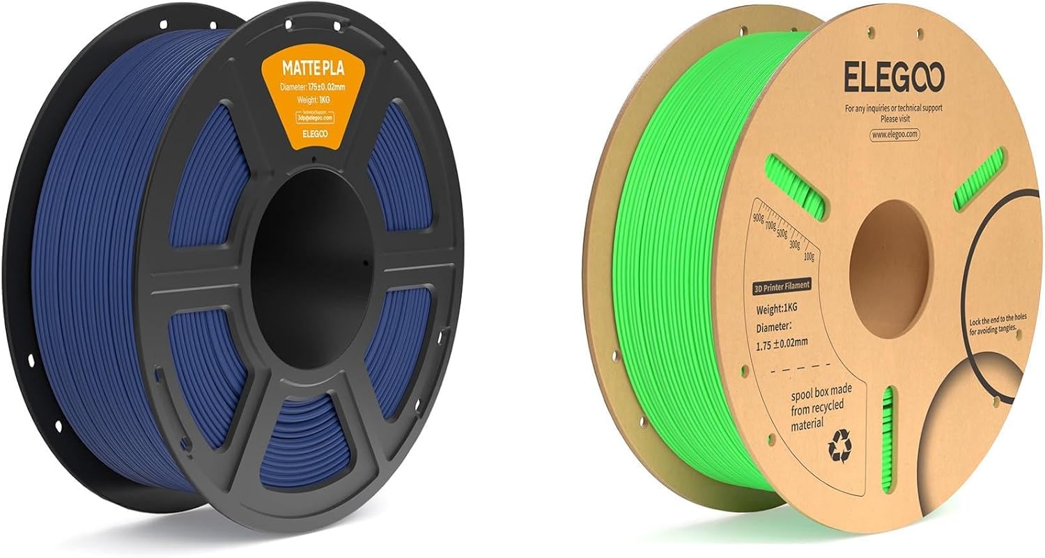Matte PLA Filament Navy Blue 1KG & PLA Plus Filament Neon Green 1KG