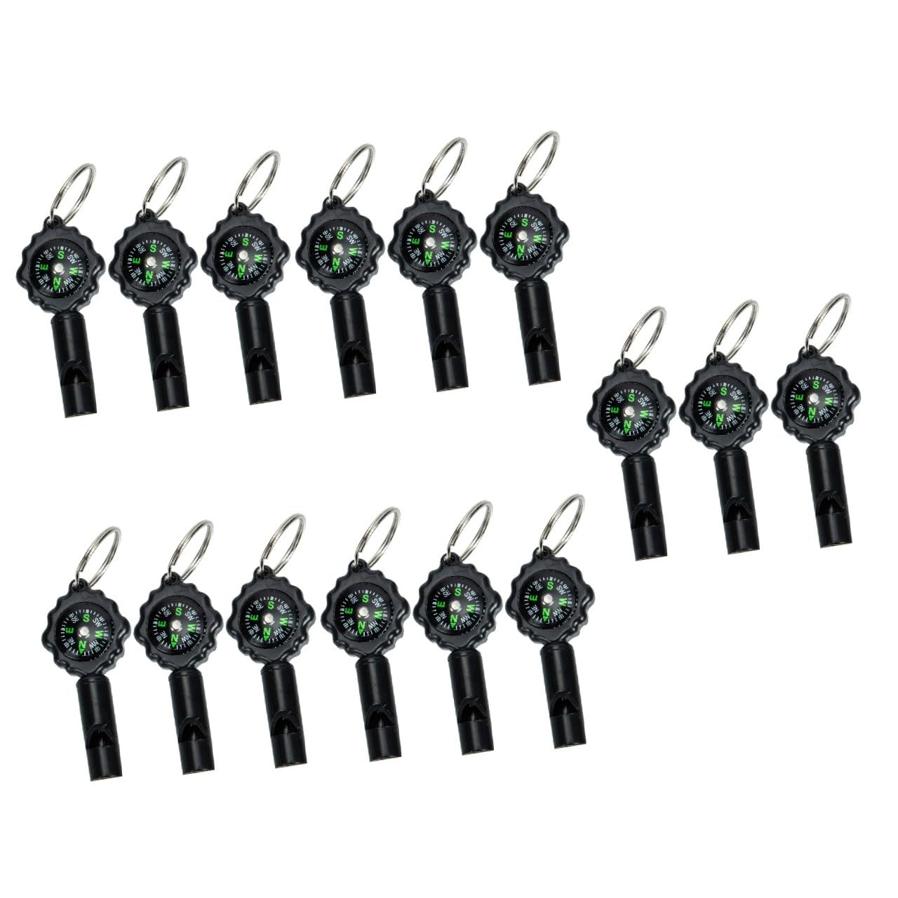 15piezas Silbato Multifuncional Con Brújula y Lanyard Accesorios De Supervivencia Para Camping Senderismo y Actividades Al Aire
