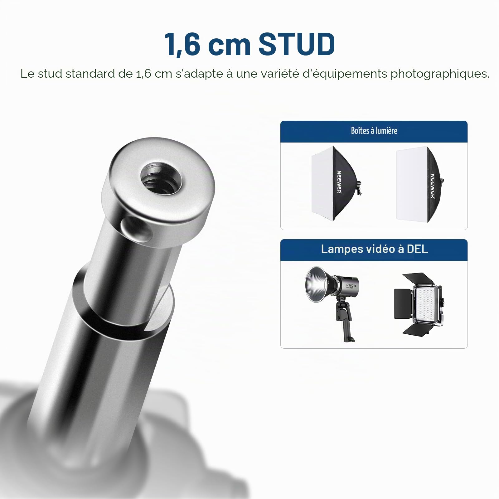 Neewer St-WM2 Support Mural au Plafond de 16,5 cm avec tête sphérique pivotante à 360° et 10 vis, Support Mural pour Studio Photo, Lampe vidéo, Flash stroboscopique, Charge maximale 10 kg