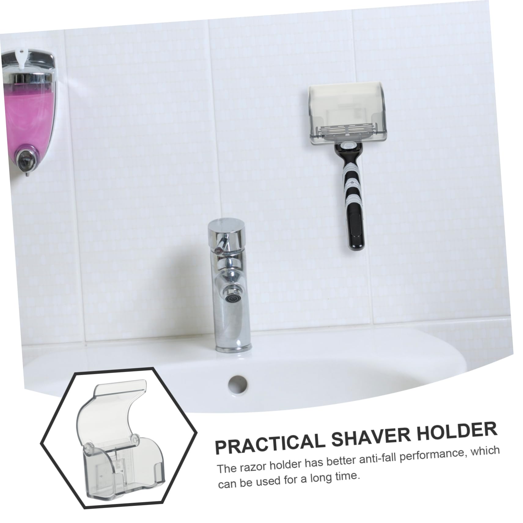 TOVINANNA Straight Razor Holder Wall Mount Bathroom Shaver Rack No Drill Installation