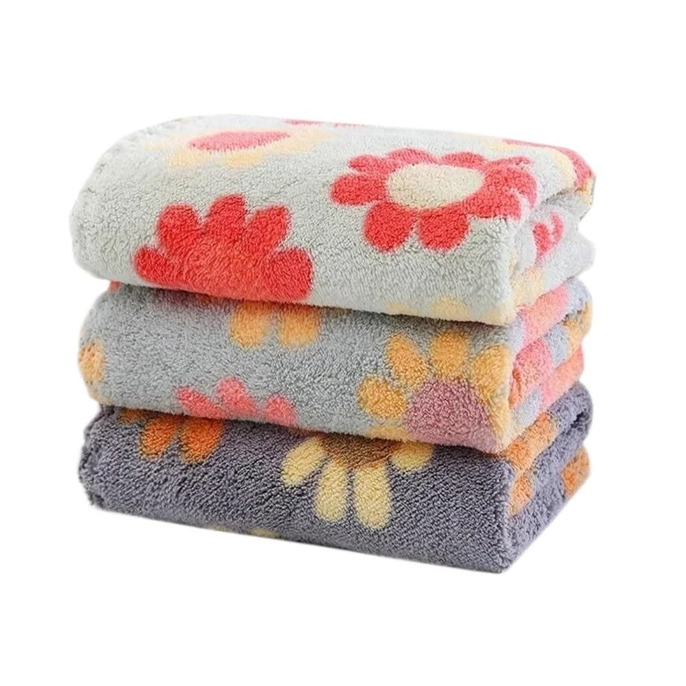 4Pcs Kitchen Cleaning Cloths Soft Absorbent Dishcloth Coral Fleece Sunflower Towel Rags Household Cleaning Cloth 30X30CM