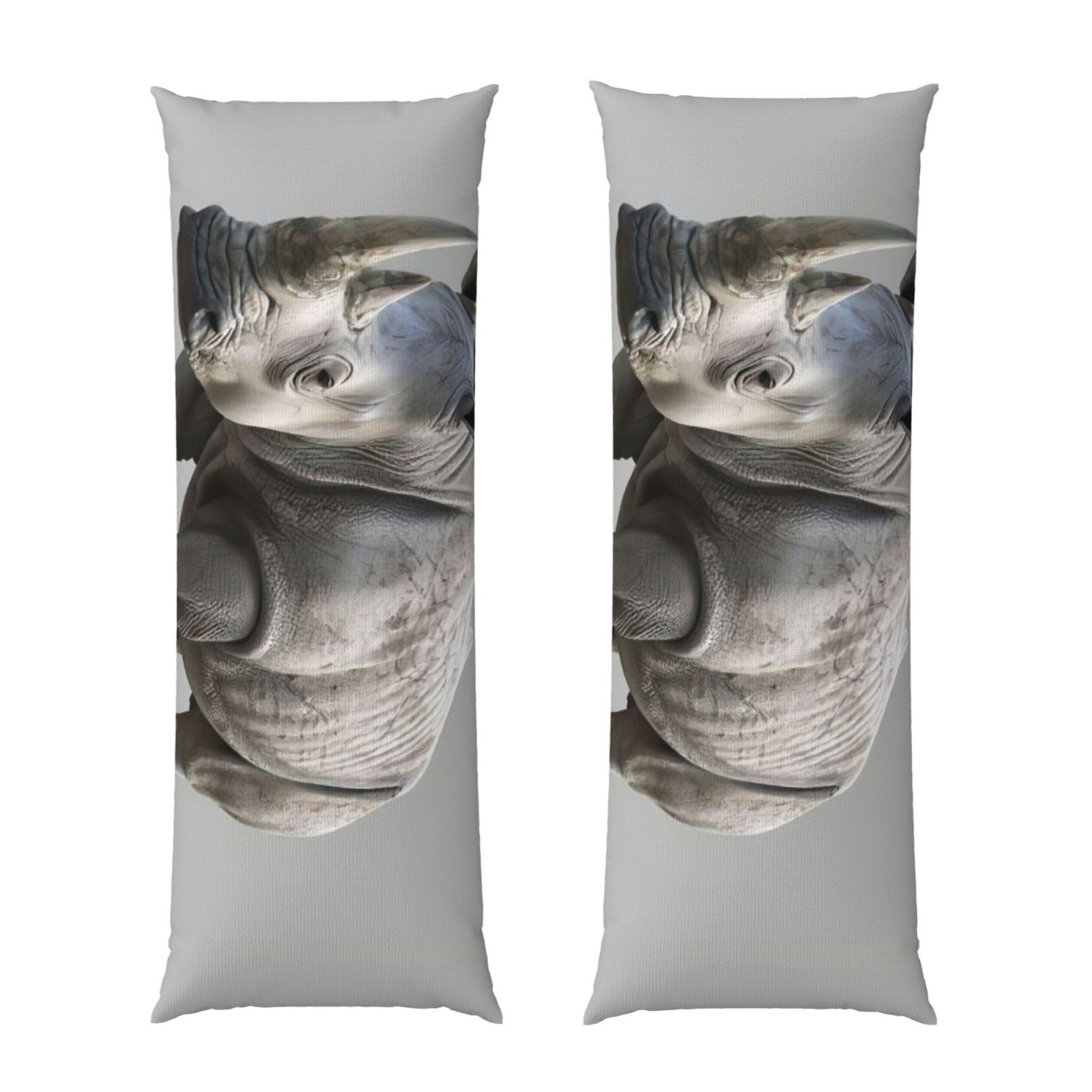 Housse coussin fermeture éclair douce et grand format rhinocéros