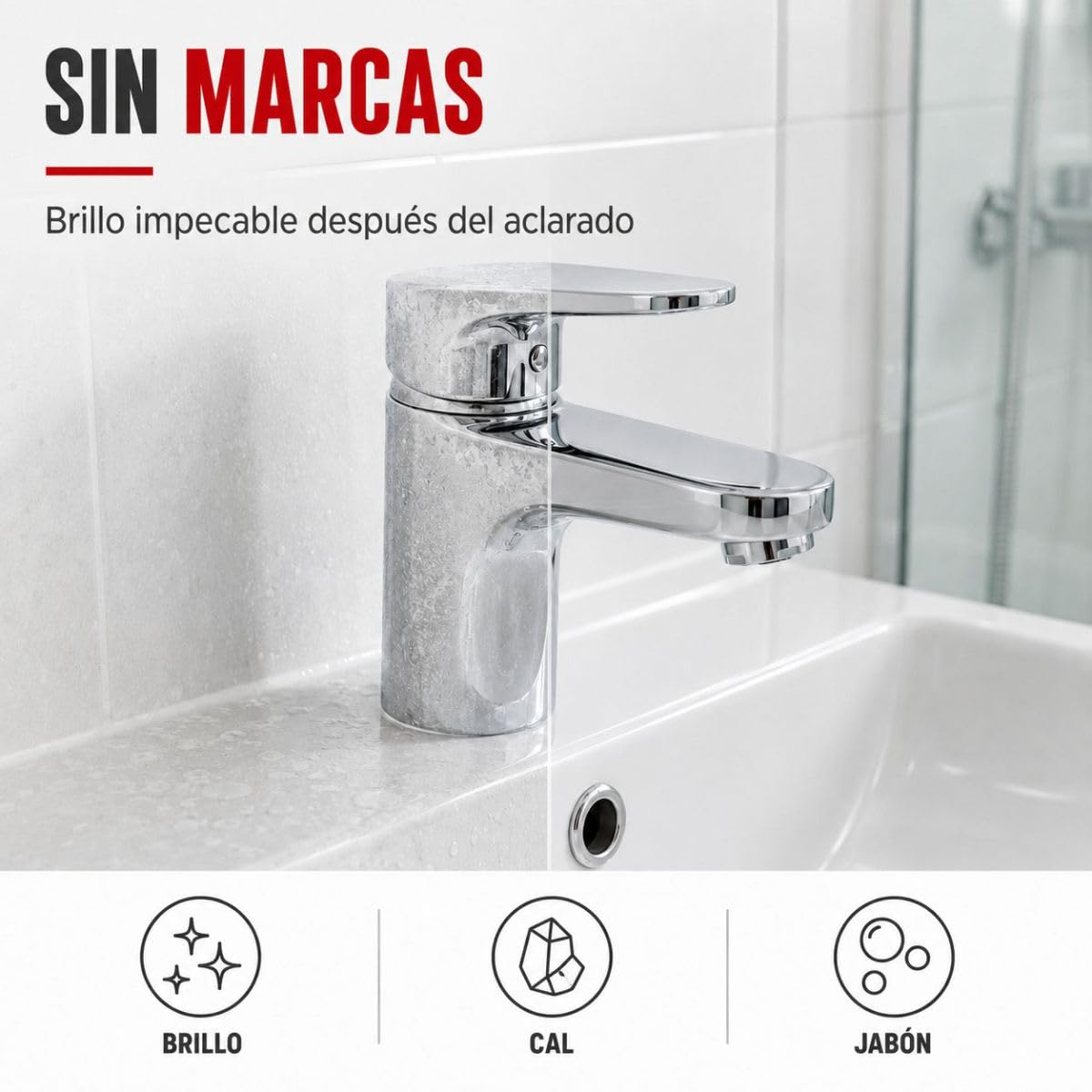 Limpiador para Acero Inoxidable, WC, Bañera y Baño 20 L | Elimina Cal y Jabón, sin Ácidos Minerales, sin Marcas, Acero Inoxidable, Azulejos, Ducha, Grifos - Arcane Industries