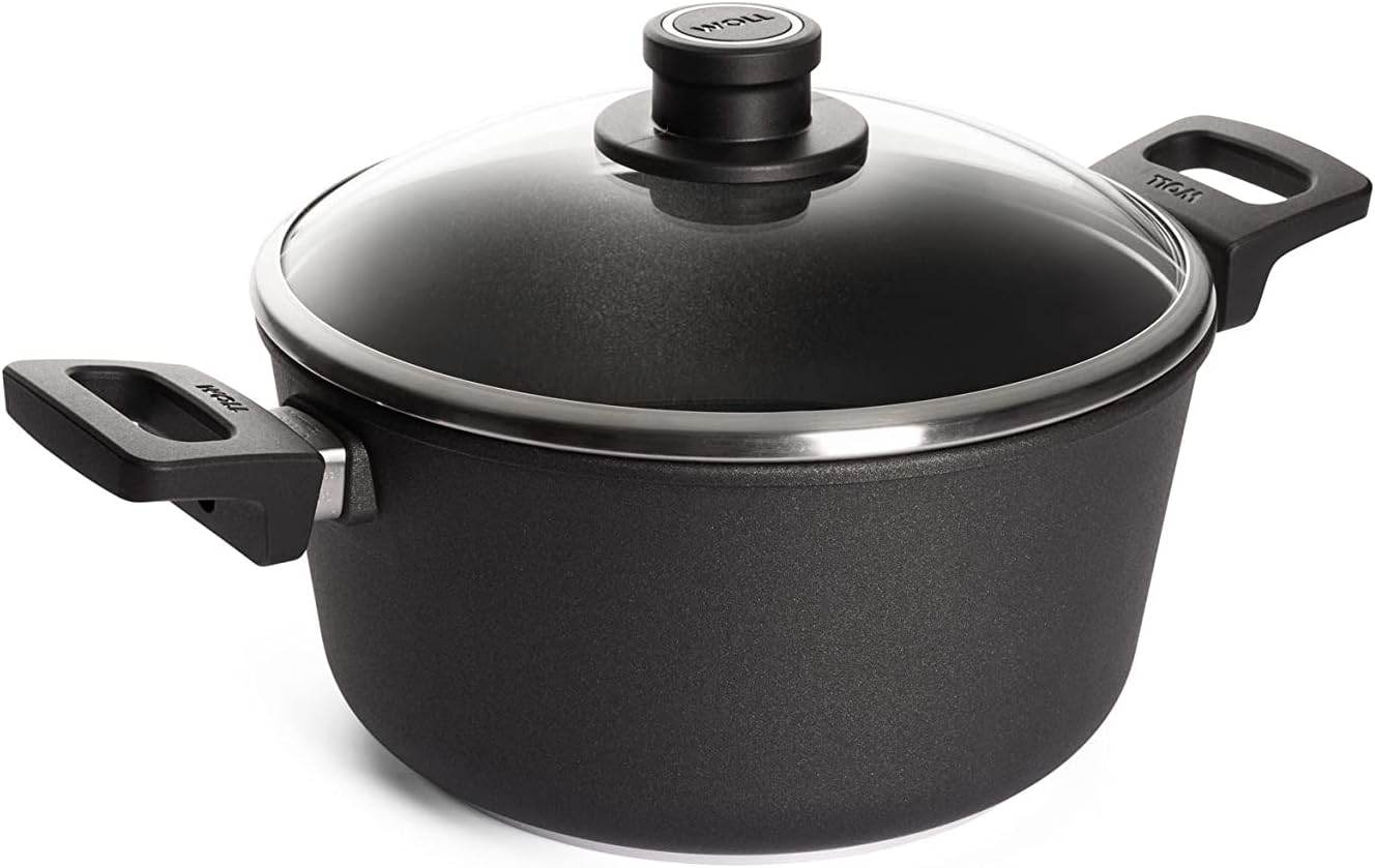 Induction Line Professional Non Stick Cast Aluminium 24 cm Casserole Dish with Lid, 4.5 Litre