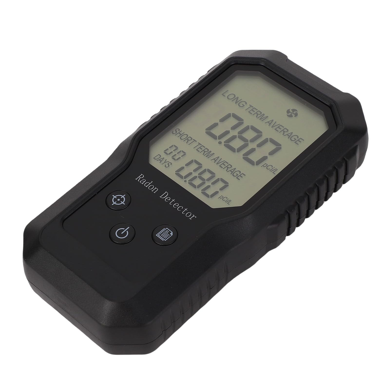 Aramox Rilevatore di Radon Digitale, Tester Portatile per Gas Radon in ABS con Supporto a Parete, Display PCi/L a Lungo e Breve Termine, Campionamento 1,5 S per Uso Domestico nel Tunnel Minerario