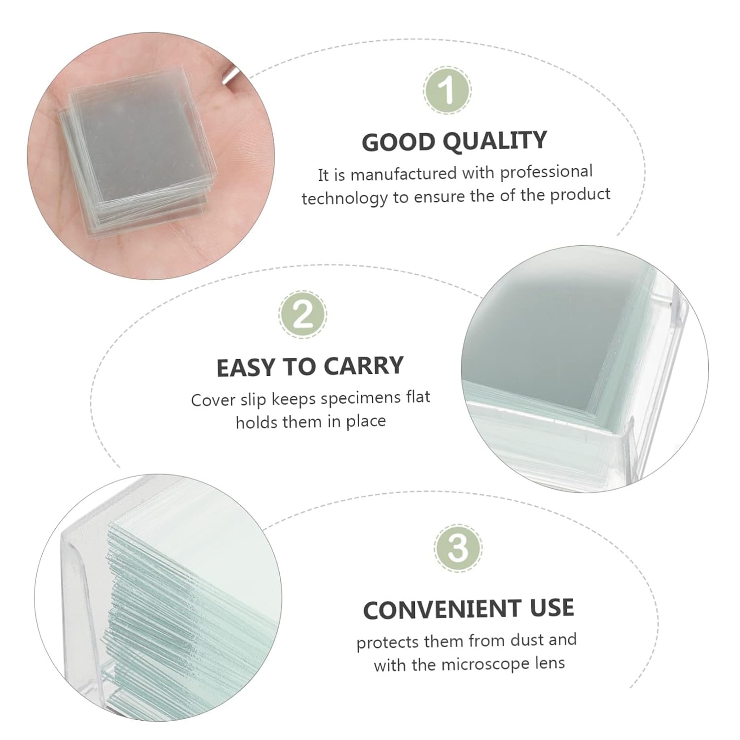 Ciieeo 10 Boxes Microscope Cover Slips 22x22mm Square Super White No Edges for Students Home School Use