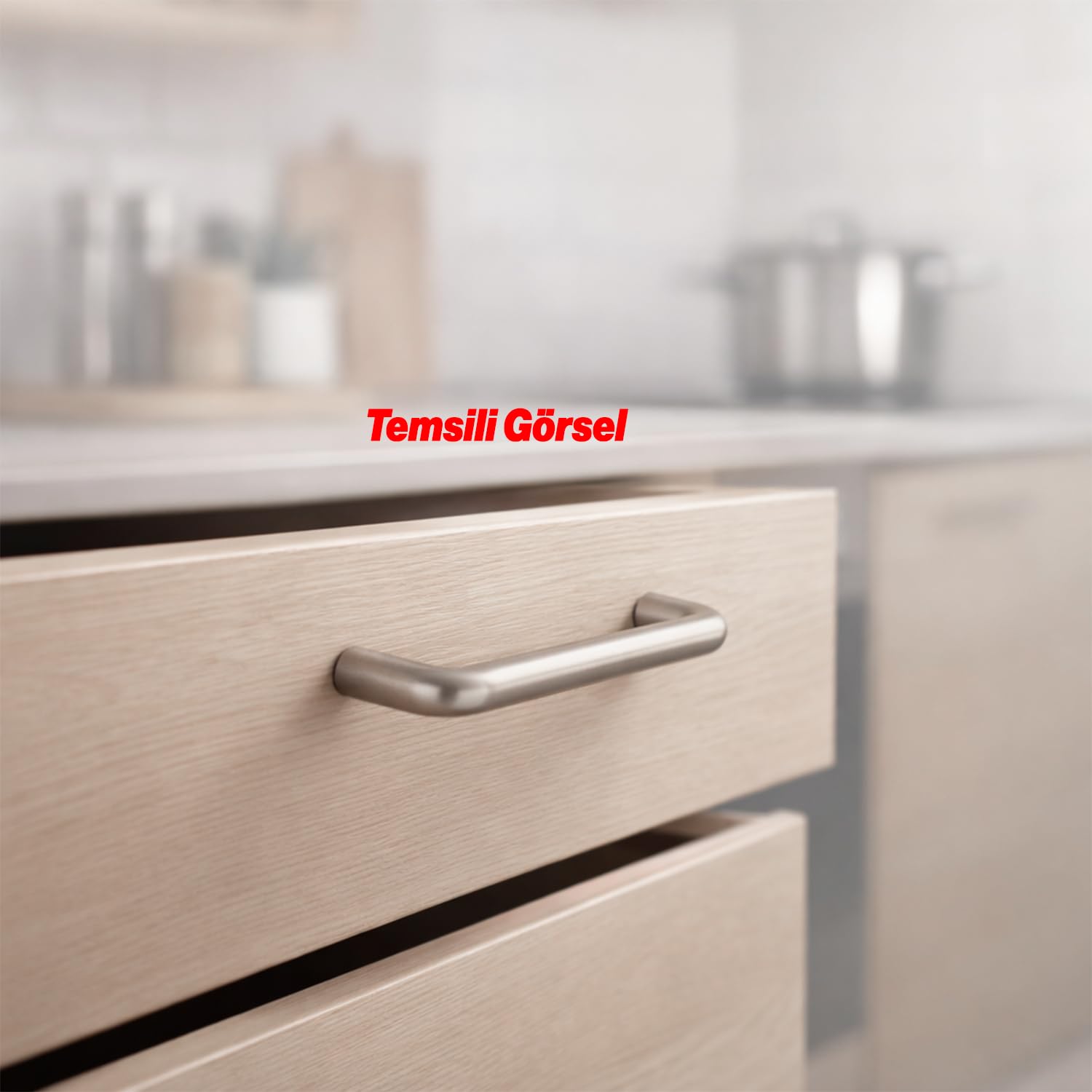 Özen Metal (128 mm - 12.8 cm) Saten Renk Mobilya Mutfak Çekmece Dolap Kapak Kulbu Kulpu Kulpları