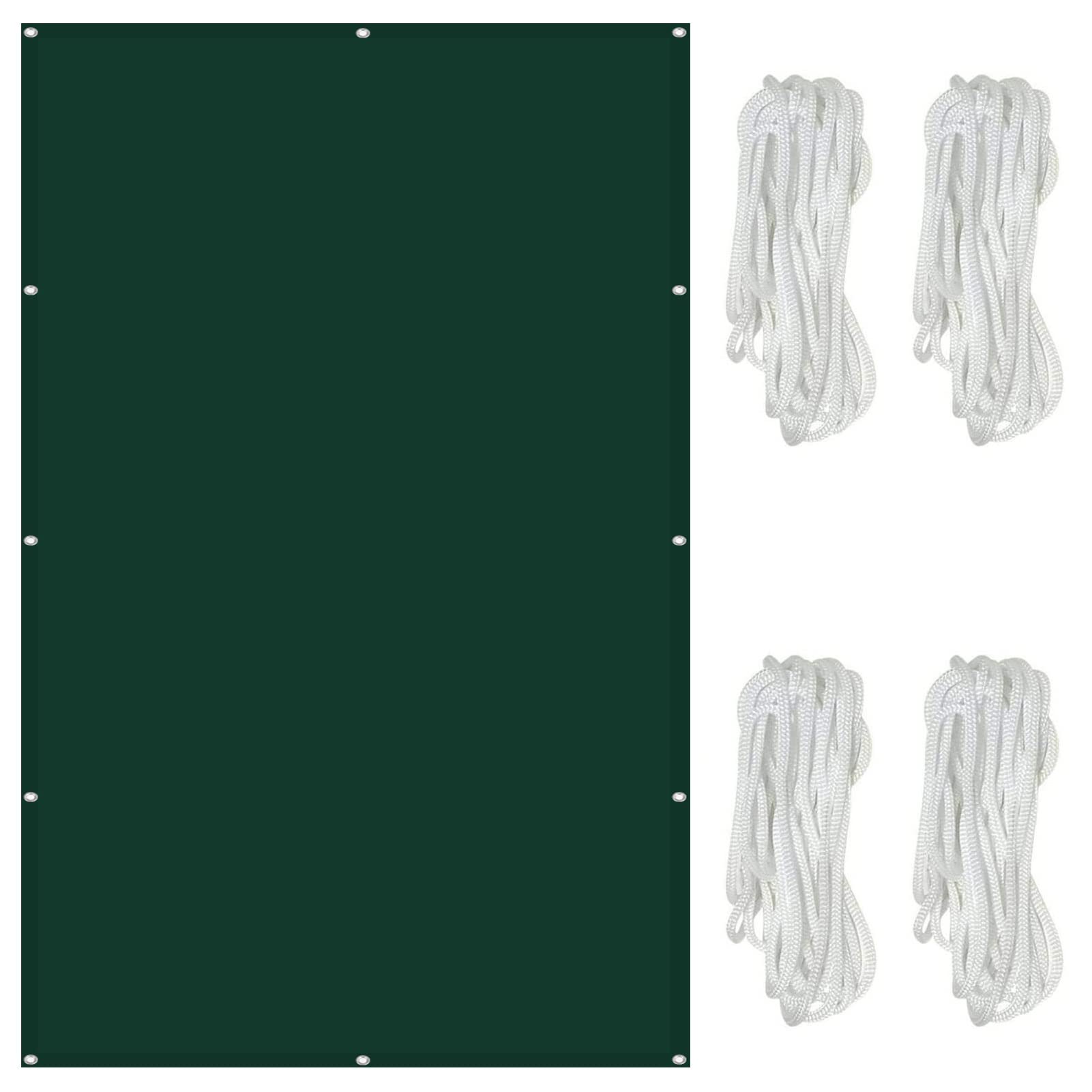 Vela parasole impermeabile, 1,8 x 10 m, resistente alla pioggia, baldacchino quadrato, soluzione per esterni, giardini, cortili, sabbia e verde scuro
