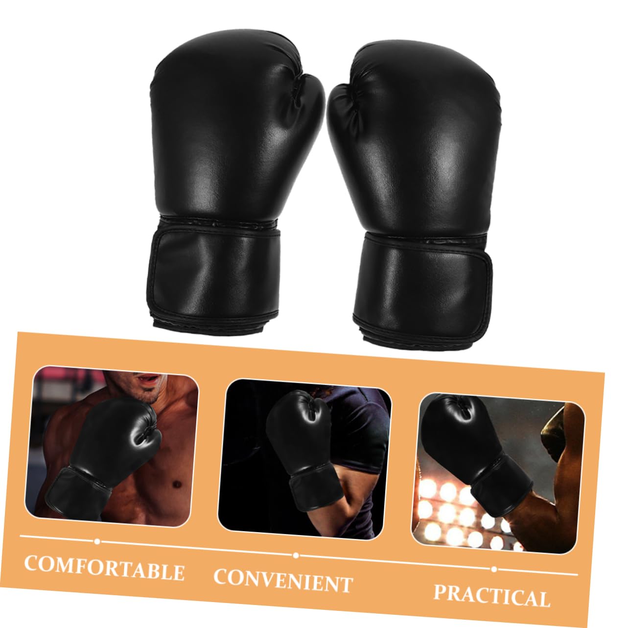 Toyvian Guanti da Boxe da Donna in Pu Nero, Progettati per Allenamento e Taekwondo, Funzione Antiscivolo e Posizione Naturale della Mano