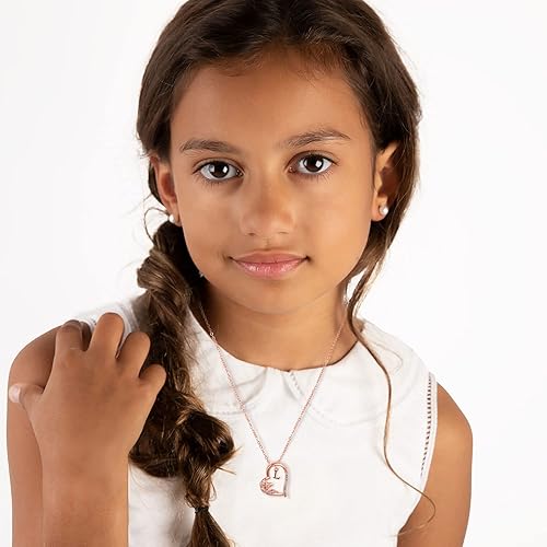 Miniatura 4 de Anoup Collar con inicial de unicornio, chapado en oro de 14 quilates, hipoalergénico con circonita cúbica, colgante de diamante simulado, joyería