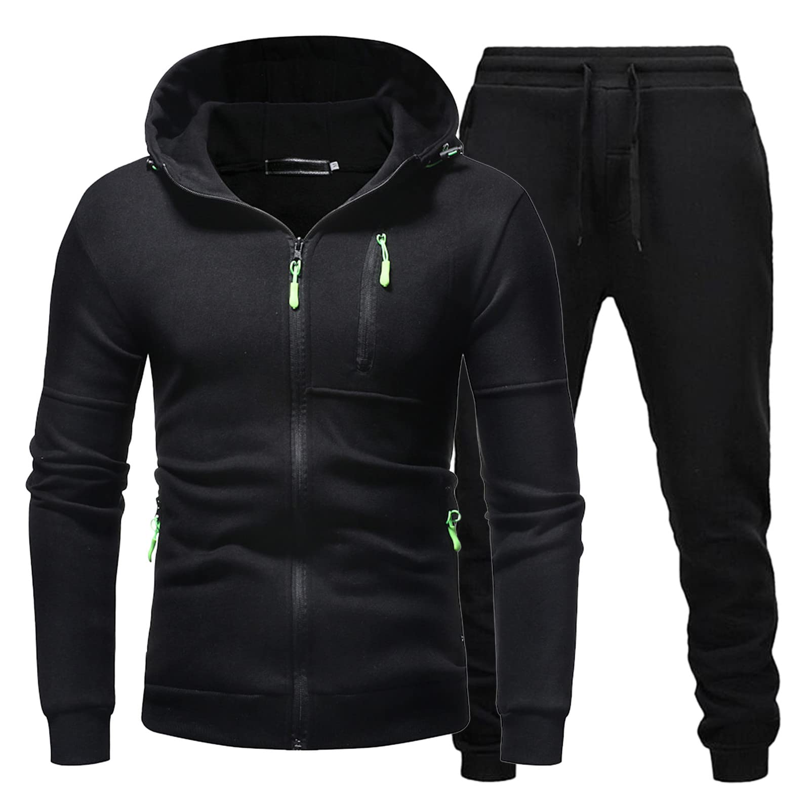 Generico Tuta da Casa Uomo e Ragazzo in Felpa Garzata, Felpa + Pantalone, Felpa con Zip Tuta Uomo Cotone Leggero Tute Da Calcio