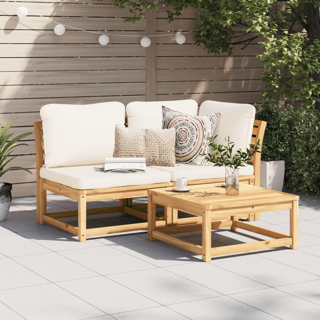 LAPOOH 366492 - Set di mobili da giardino in legno di acacia, mobili da giardino all'aperto, set da giardino per esterni, set divano da giardino