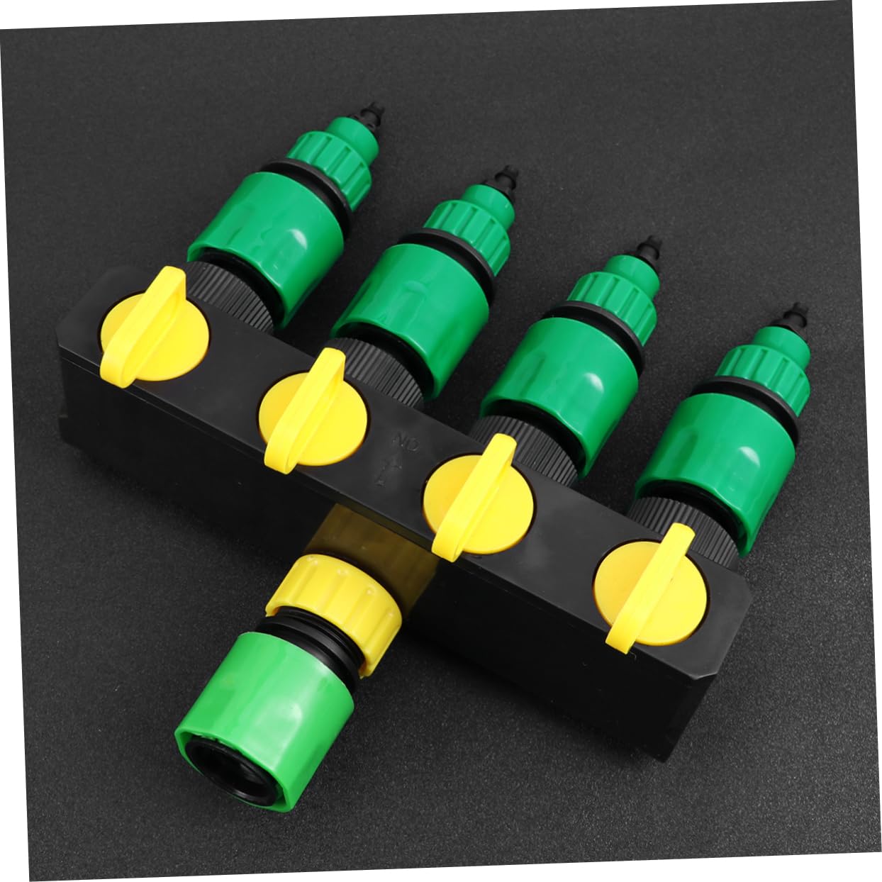 Gatuida Distribuidor De Agua De Cuatro Vías Válvula De Riego para Jardinería Divisor De Manguera De Jardín Accesorios para Manguera De Agua Adaptador Separador Automático
