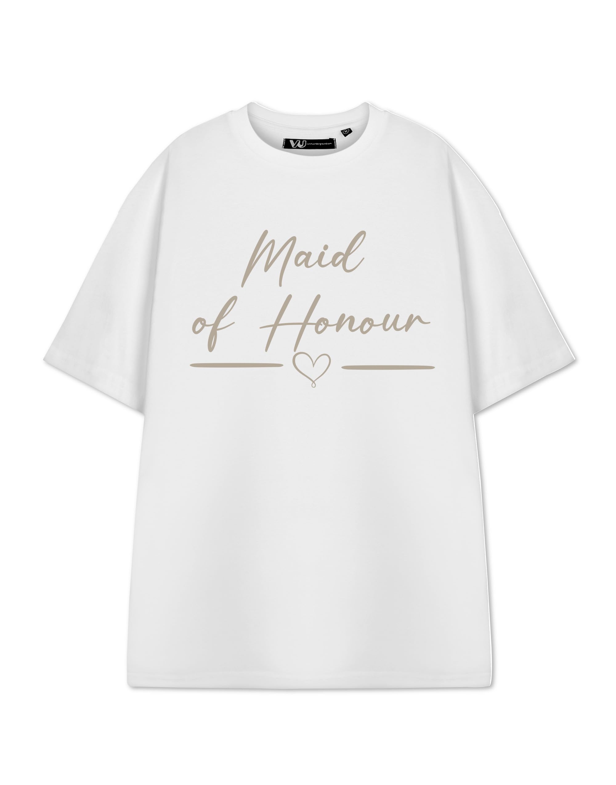 Show Me The Merch Women's White - Maid Of Honour White Short Sleeved Graphic Tee | Maid Of Honour T-Shirt | Bridal Party Apparel For Her | Bridesmaid Gift