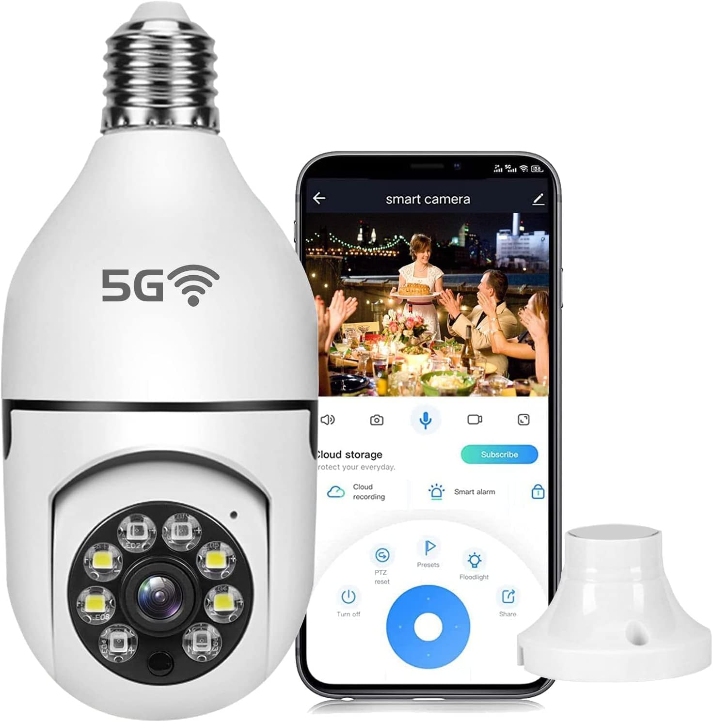 LALINCA Light Bulb Camera Outdoor Wireless WiFi(5G/2.4G
