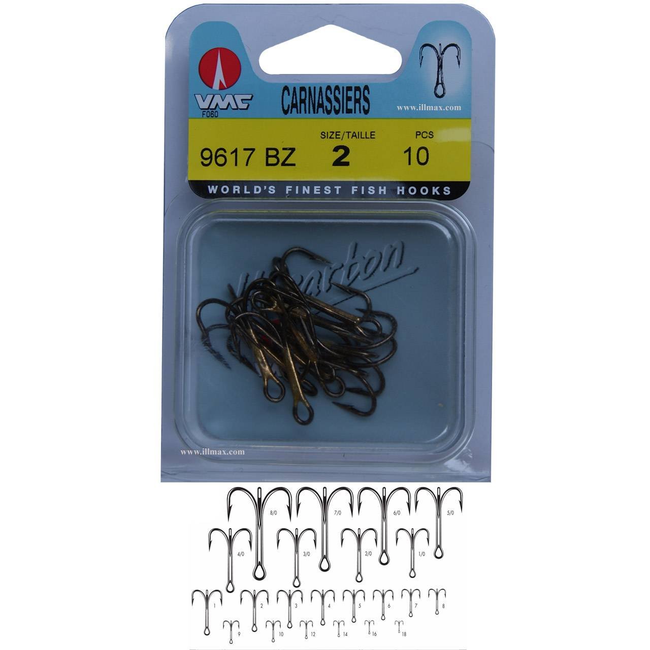 Hameçons Triples VMC 9617 NI – N°10 – Lot De 10 – Neufs