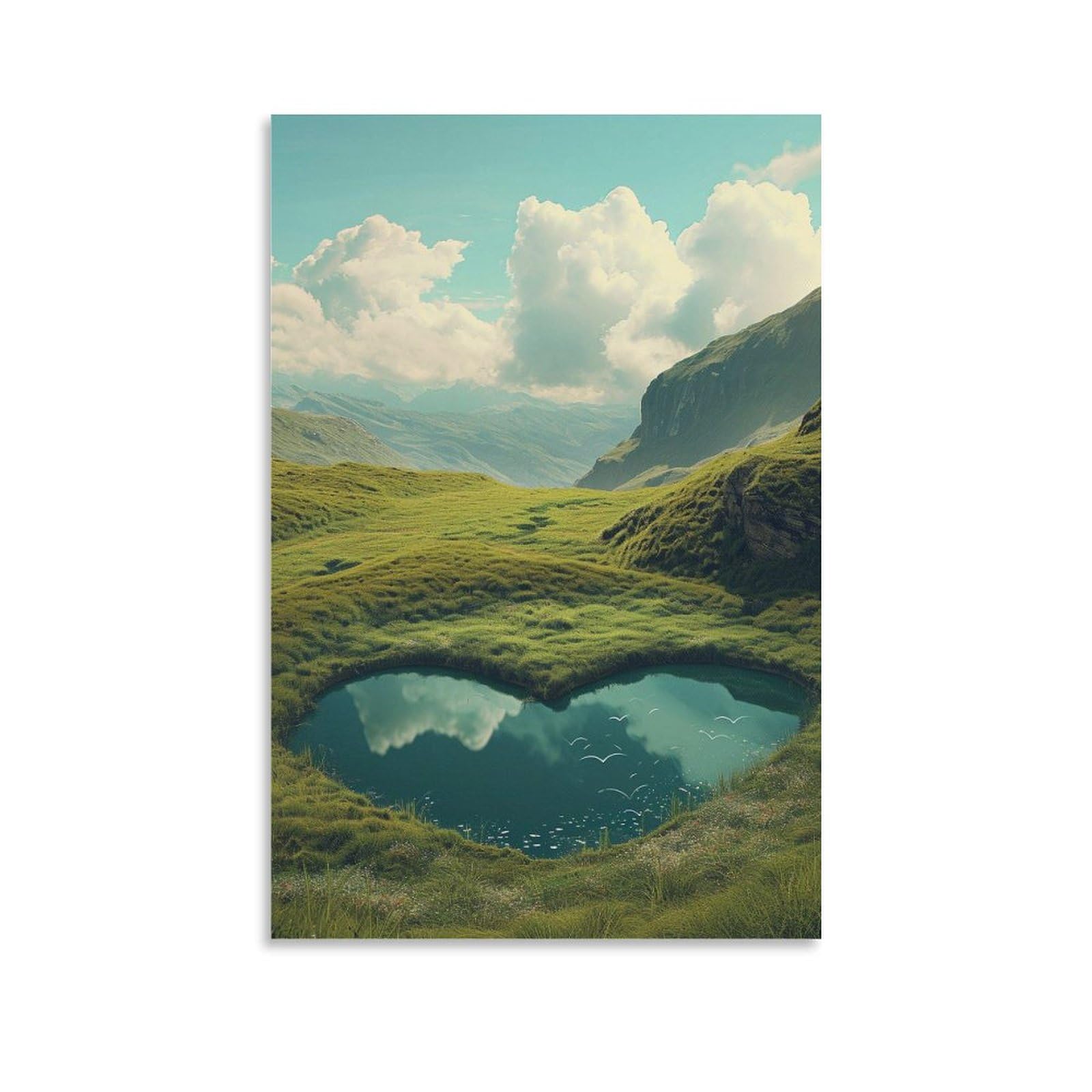 絵画 さまざまな形をした山の湖インテリア 絵画 美しい自然の風景 静物 