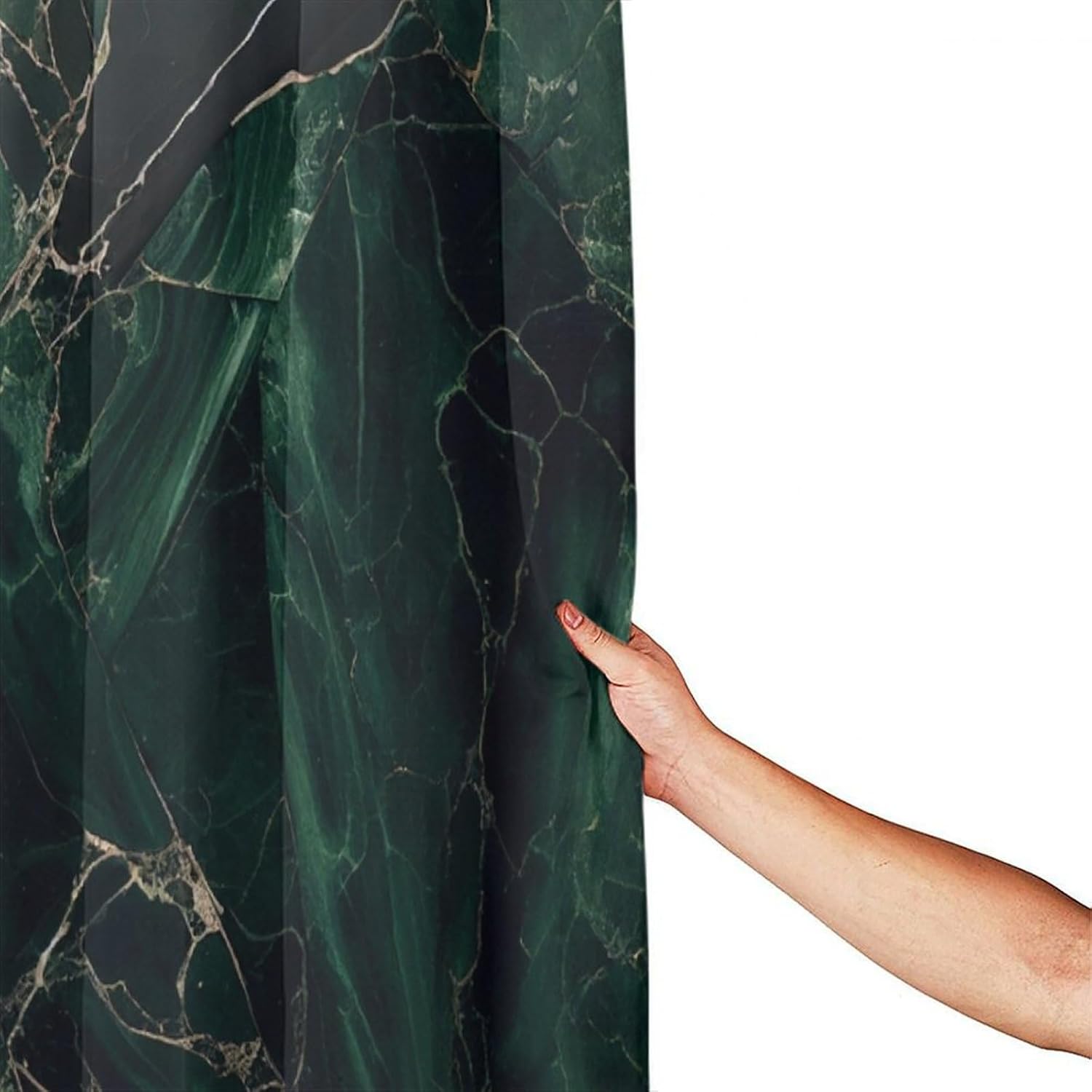 Dark Green Printed Shower Curtains,Marble Texture Modern Abstract Art Print Shower Curtain for Bathroom Decor Polyester Fabric Waterproof Upholstery Hook 66x72inch