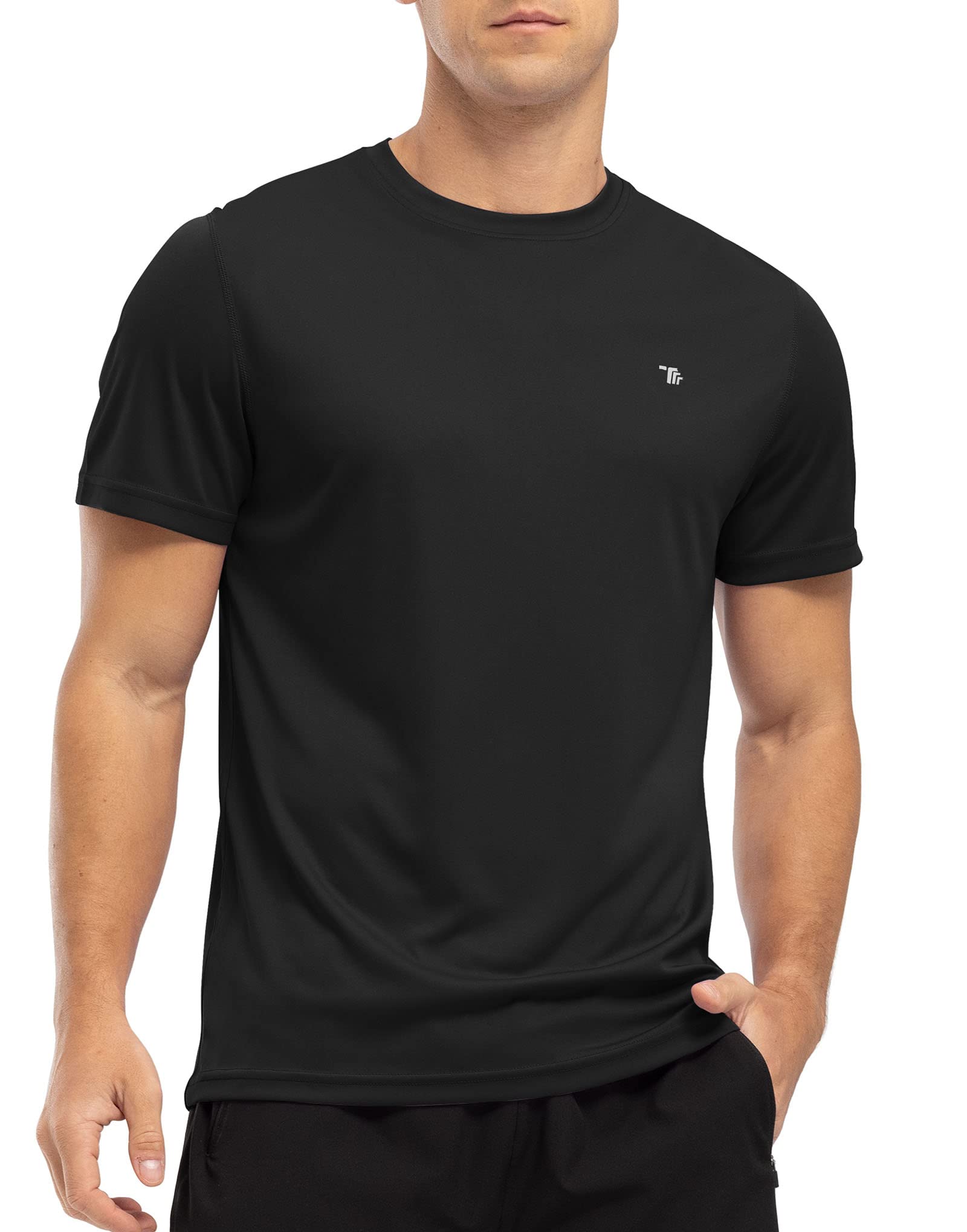 YSENTO Herren Rashguard Schwimmshirt UV Shirt Schnelltrocknend Kurzarm Sommer Sonnenschutz Wasser Shirts