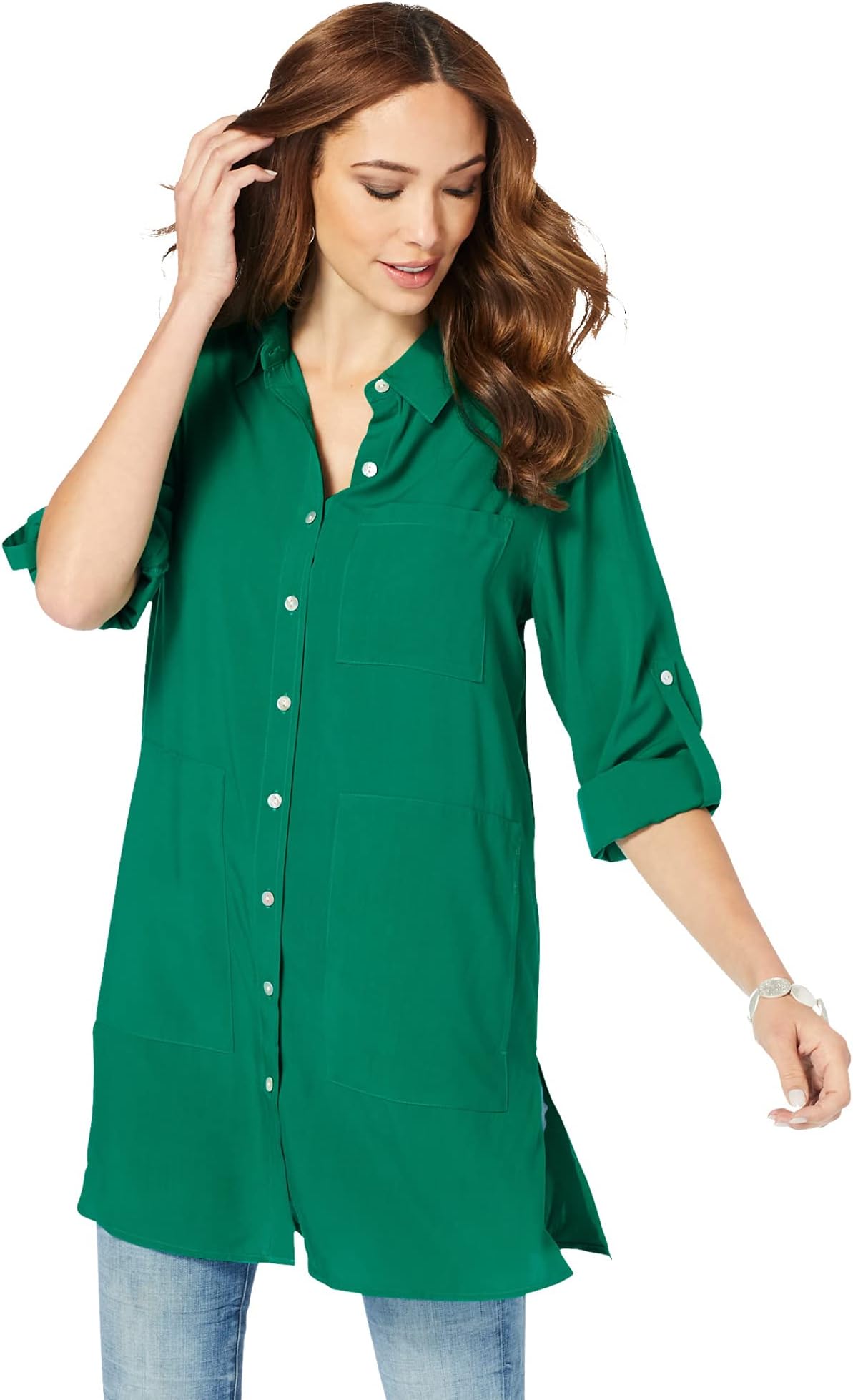 Roaman's Women's Plus Size Kelli Big Shirt