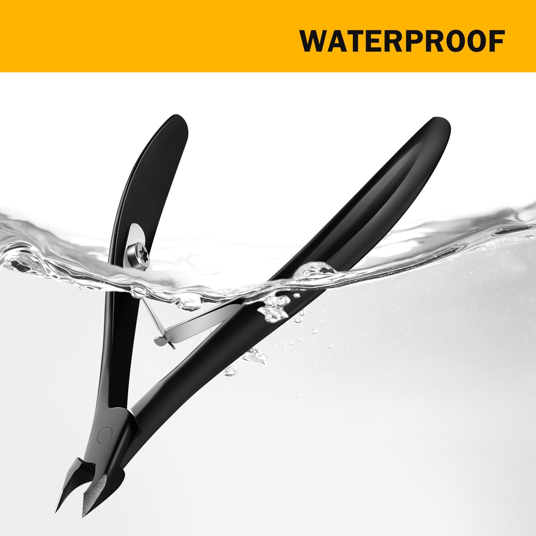 BEZOX Cortador de cutículas fino de 1/2 mordaza (4 mm) – Alicates profesionales de acero inoxidable para cutículas de manicura y pies, pinza para cutículas con mango antideslizante