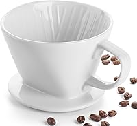 Vista 9 de DOWAN Cafetera de Goteo, Cafetera de Goteo No Eléctrica con Diseño de Base Abierta, Cafetera Manual, Accesorios de Preparación Lenta de Porcelana