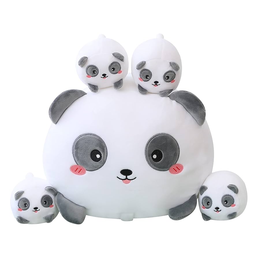 Sweet Panda Lazy Panda 4体セット Amazon.com: SQEQE Panda Mommy Stuffed Animal with 4 Baby