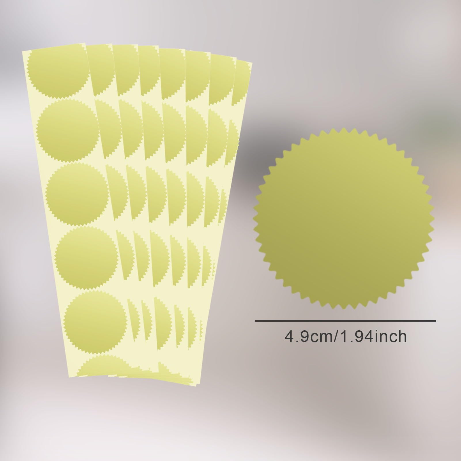 HXMJIED 2inch Certificate Wafer Gear Labels, Gold Foil Stickers, Serrated Edge - Image 2