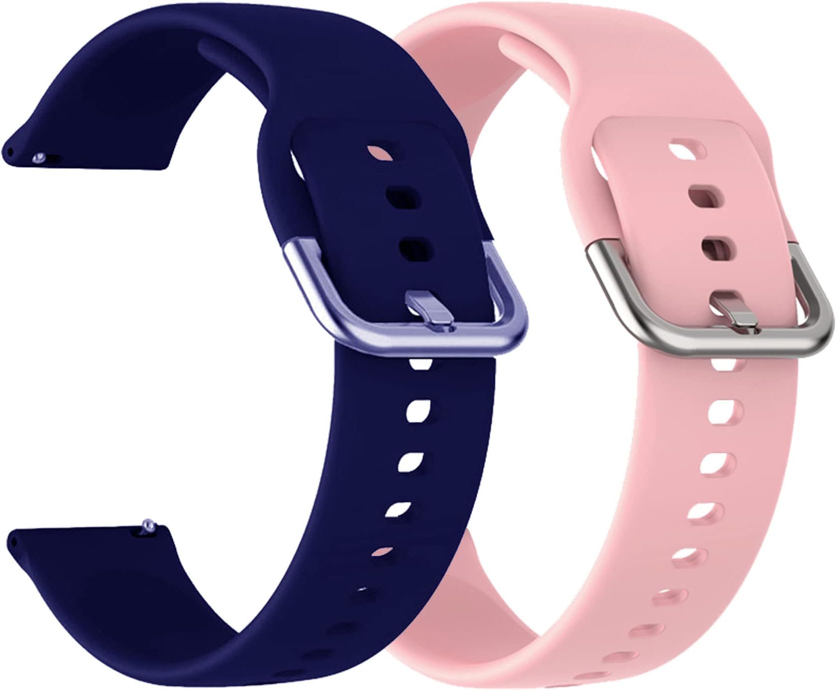 AONES 20mm Pack of 2 Silicone Belt Watch Strap with Metal Buckle Compatible for Fitspark Eclipse Spo2 Smartwatch Band