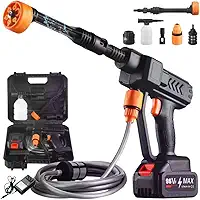 Lavadora De Alta Pressão Vap Portátil Recarregável W 12V Bocal de Alta Pressão BIVOLT + Maleta de transporte 110V/220V 5 Modos de Uso Limpeza Casa Apartamento Lavagem Carro Moto - CLICK FACIL