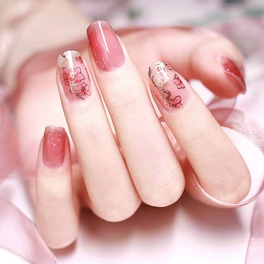 Amazon | [Ziv-Nat] 20ピース 貼るだけマニキュア 赤 青 ピンク