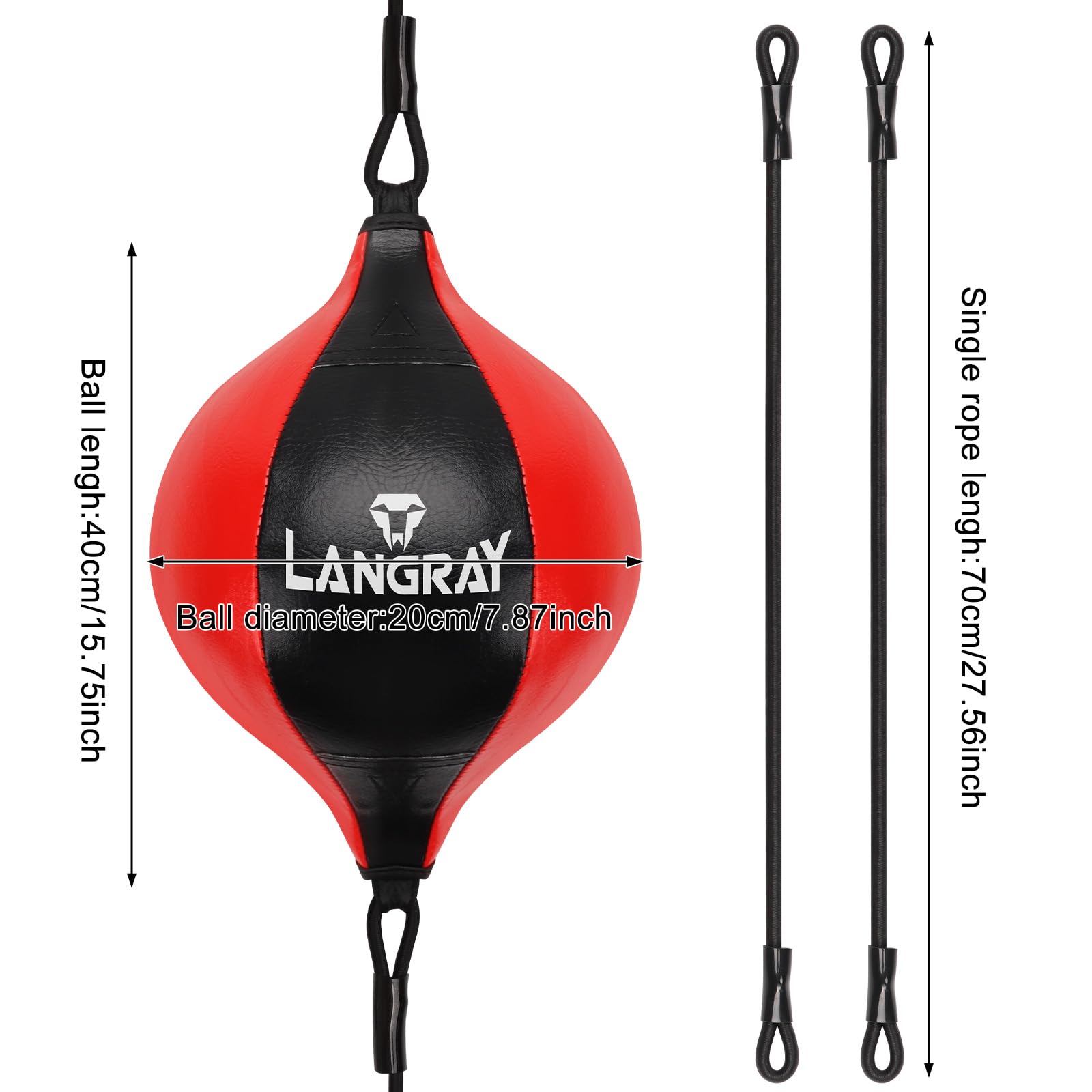 Double End Bag, Boxen Doppelendball, Doppelendbeutel Punchingball Speedball Set, PU-Leder-Punchingbag Boxsack für MMA Boxtraining Fitness-Training von Erwachsenen und Kindern