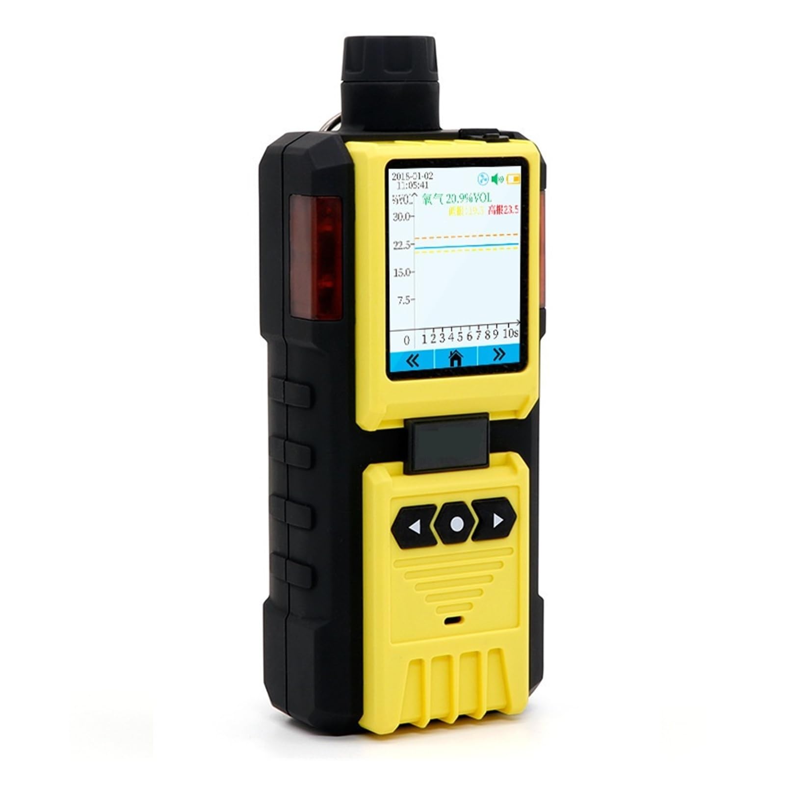 Detector de Gas Multiusos 4 en 1 con Bomba, Pantalla LCD, Sonido, luz y Descarga, portátil, for el hogar y la Autocaravana. Monitoreo rápido(O2)