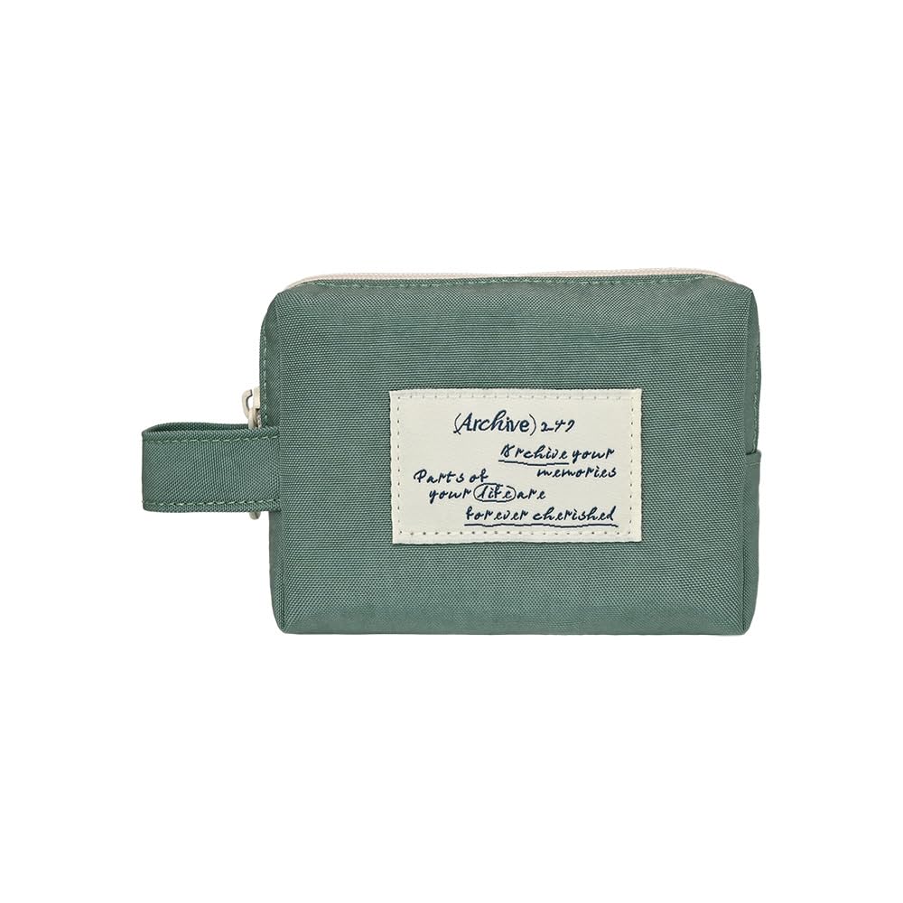 Monolike Archive 247 Handy Pouch, Mint - Small Nylon Pouch, Portable Cosmetic &amp; Toiletry Case, Tech Cable Organizer, Daily Storage Bag