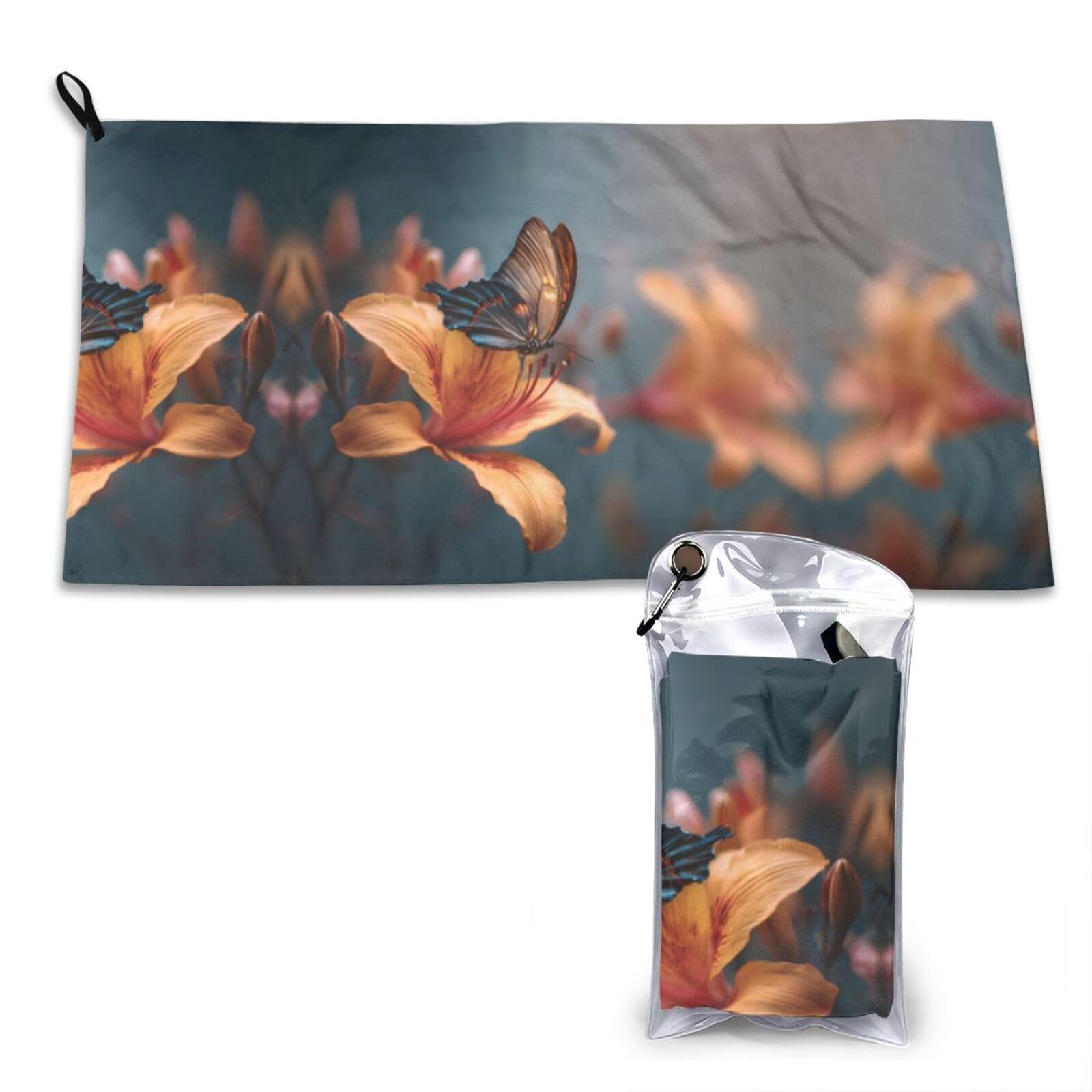 Wxwjshmgc White Butterfly Print Cooling Towel, Gym Towel,Cooling Towels For Neck, Soft Breathable Travel Cool Towel,Sports Towels For Gym,Camping