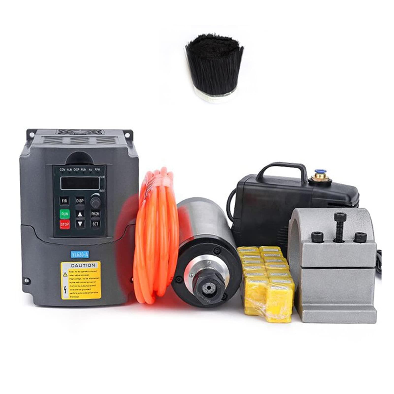 CVFRDD CNC Spindle Motor Kit 2.2kw Spindle Water Cooled Kit,Er20 Milling Motor +.2KW VFD+ 80 Clamp + Pump +13pcs ER20+1m Cable For CNC