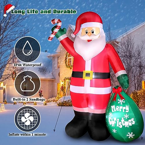 Sublimez vos fêtes avec la décoration Père Noël Gonflable LED de 8 pieds : un incontournable pour Noël – Image 5