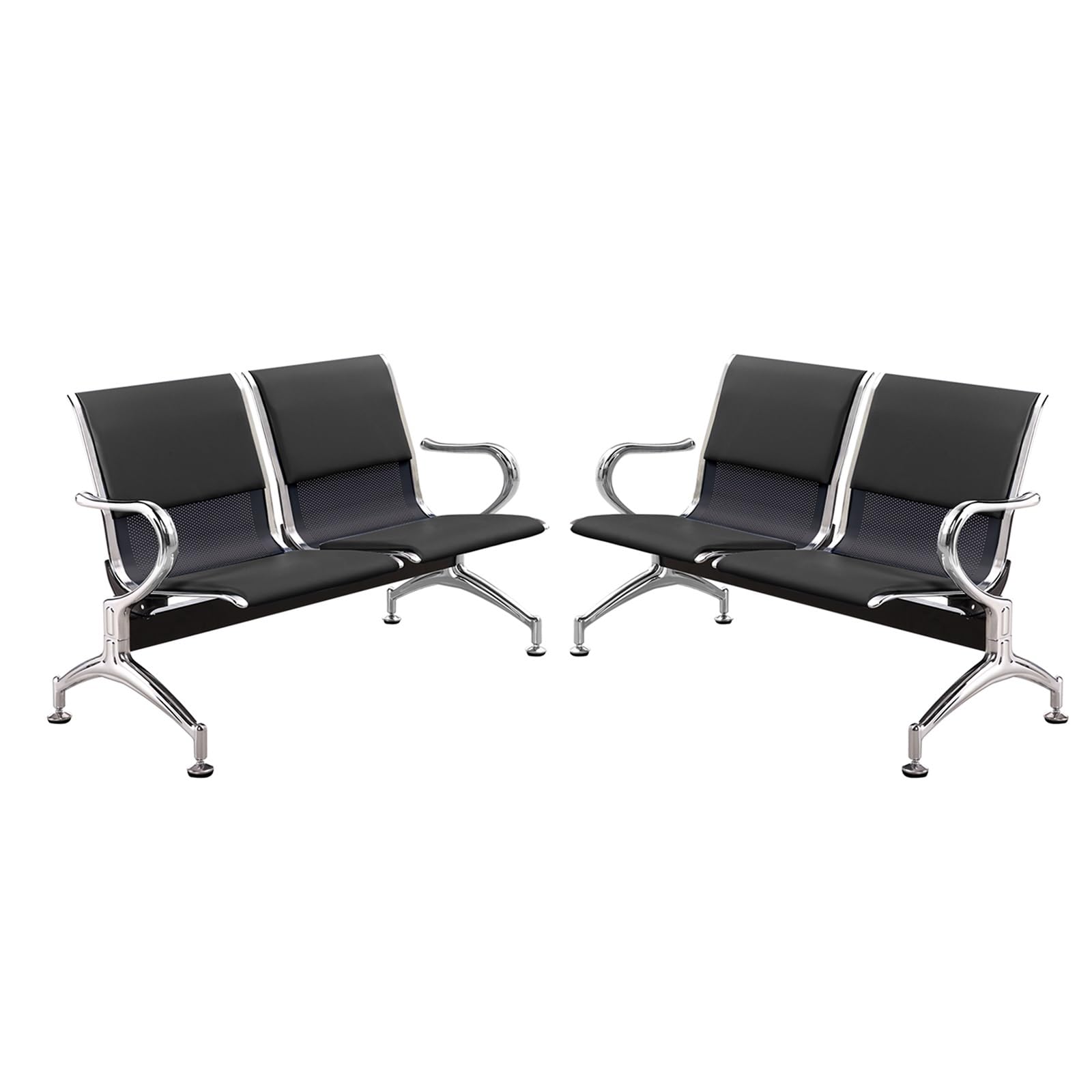 SaryEdge Set of 2 Comfortable Polyurethane Reception Chairs with Armrests for Office, Business, Bank, Stylish Guest Seating Solution,