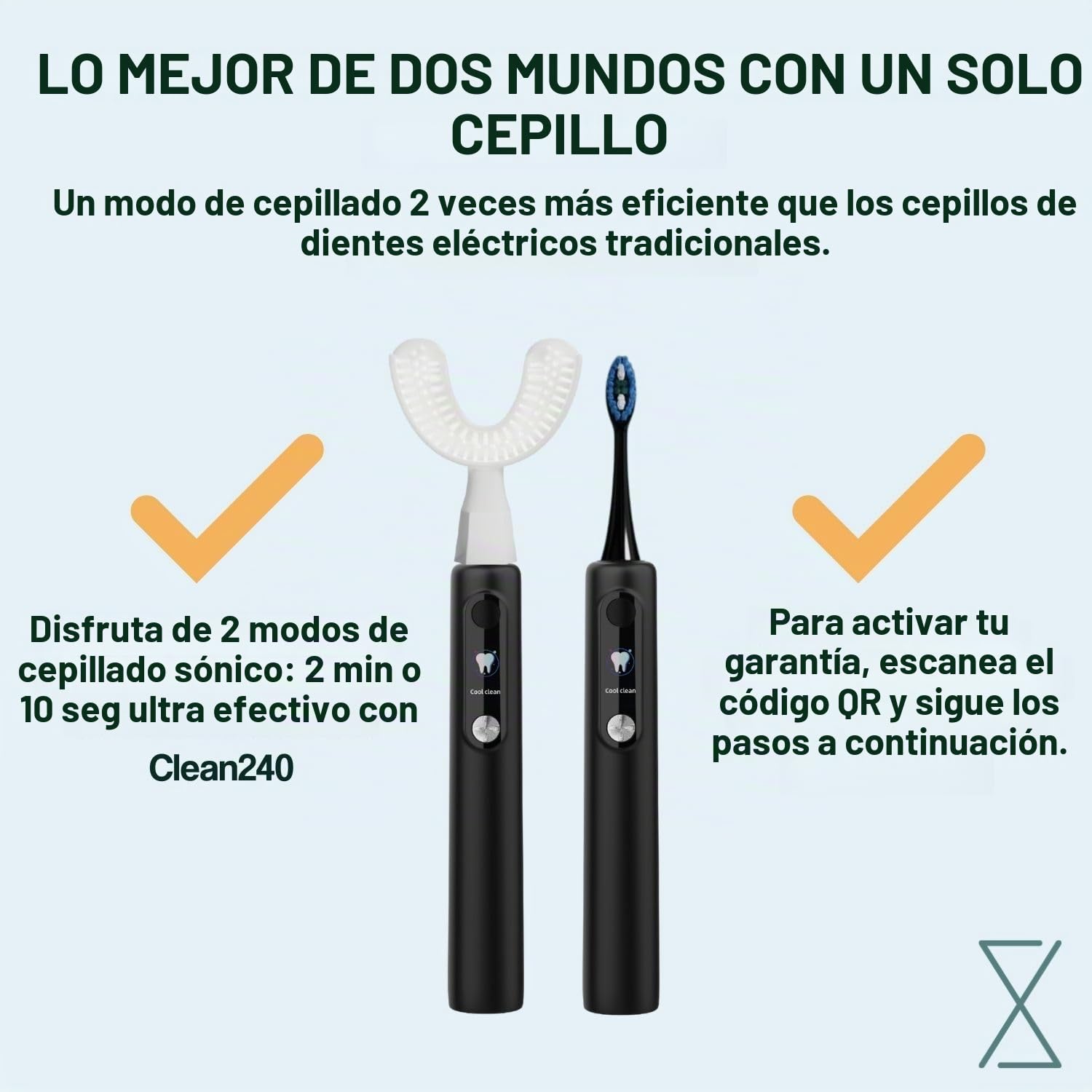 Y-Brush Ultra – Cepillo de dientes eléctrico sónico – Pack ultra adulto (Ultra, adulto (12-99 años)) (Ultra - Black, M - Adult 12+)