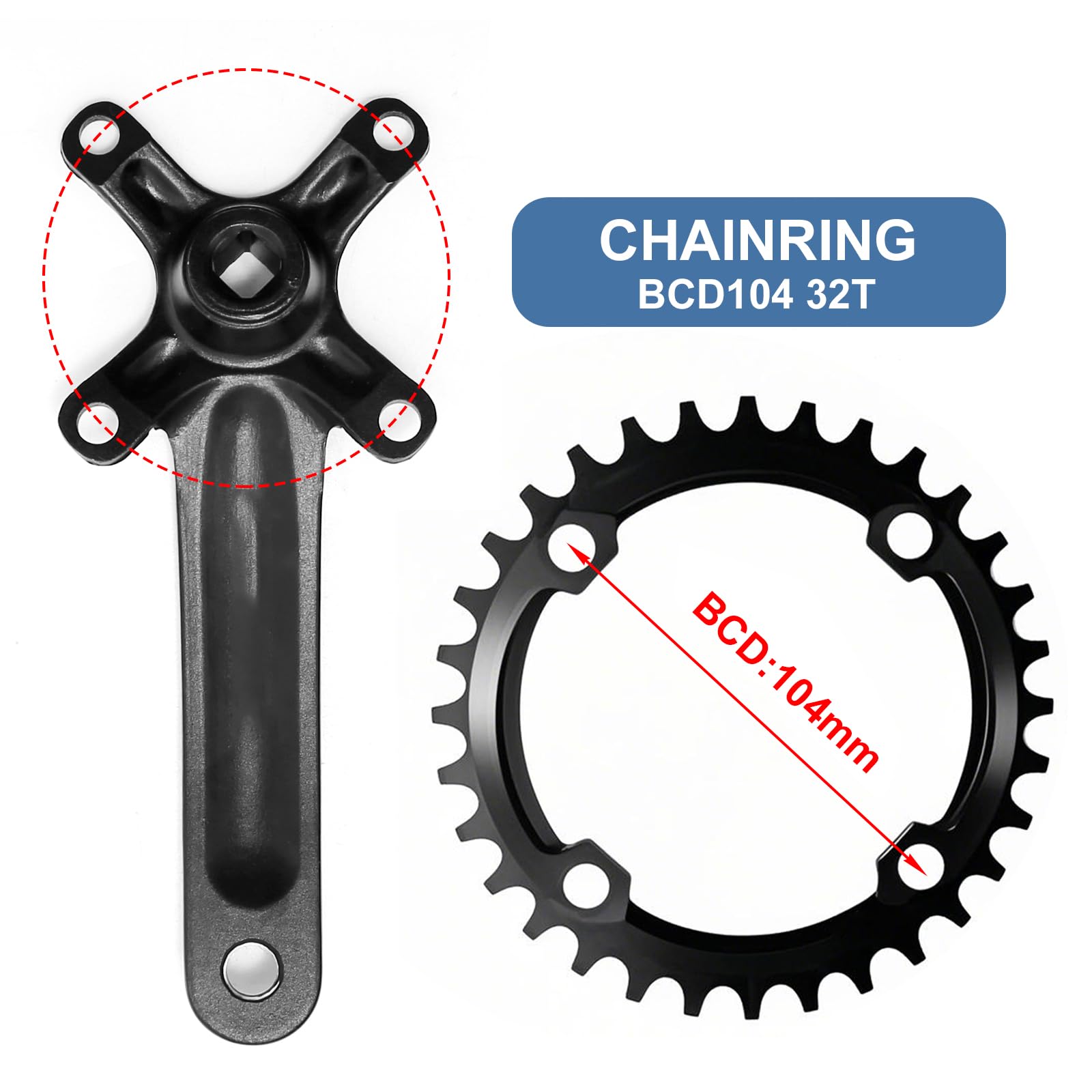 Amazon.com : laffoonparts Mountain Bike Single Speed Square Taper
