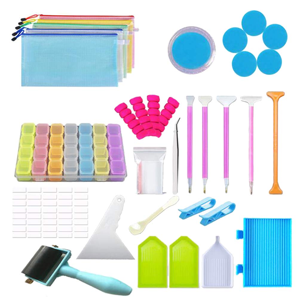 KBOLAE 58 Pcs 5D Rhinestone Picture Tools Kits Rhinestone Embroidery Picture Accessories