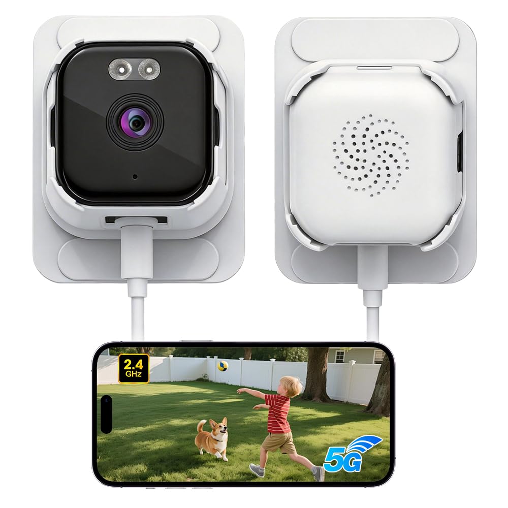 Weciau 3MP 2K Window Camera, 2.4/5Ghz Stick On Window Camera with Full Color Night Vision, 24/7 Recording, Motion Detection, Anti-Glare, Anti-Reflection, Safeview Window Camera for Home Security