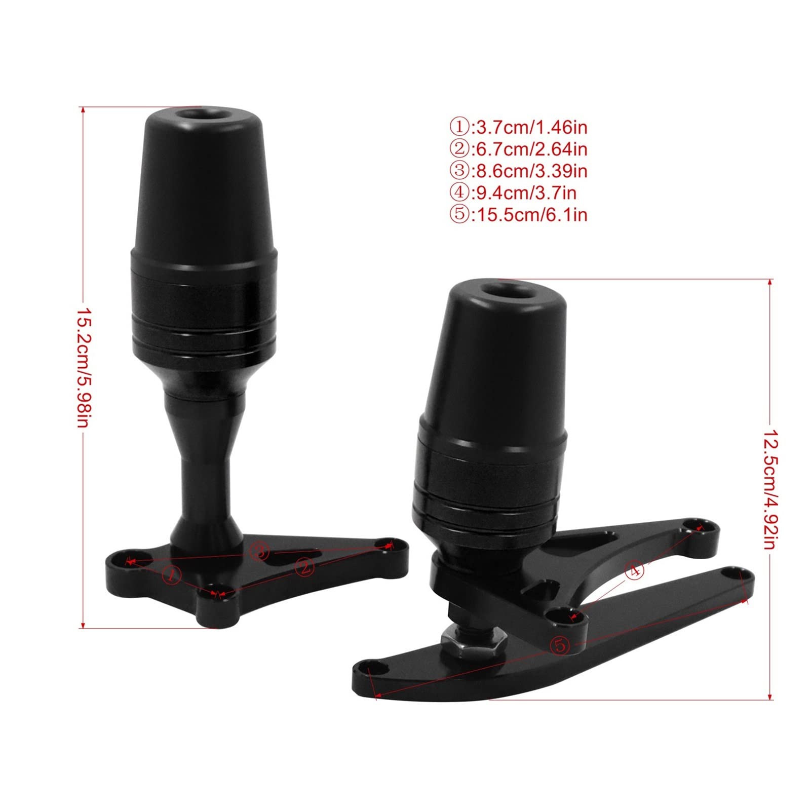 Motocykl CNC Aluminiowa Rama Suwaki Crash Pads Osłona Owiewki Ochrona Dla Ducati Panigale V2 Panigale V2S 2019 2020 2021 (Kolor : Czarny)