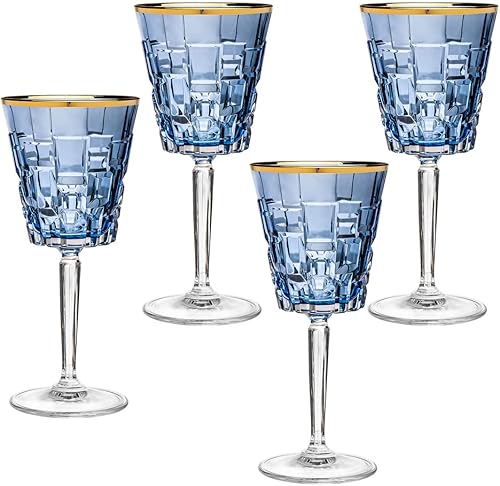 Godinger Goblet Wine vasos de cerveza de licor con borde dorado juego de 4
