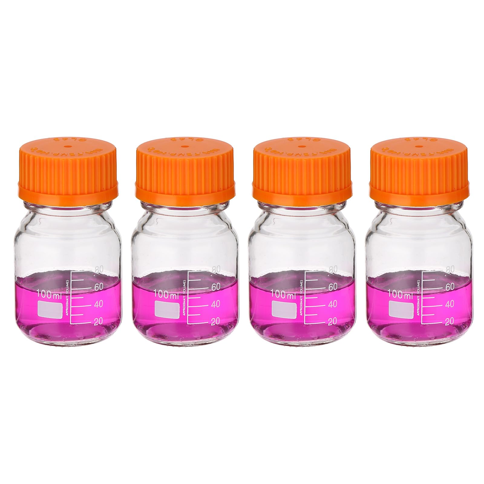 Bouteilles de stockage pour réactifs PATIKIL 100ml flacon verre transparent GL32